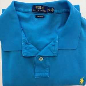 Polo Ralph Lauren Men's Polo XXL Short Sleeve Turquoise Blue with Pony Logo Golf